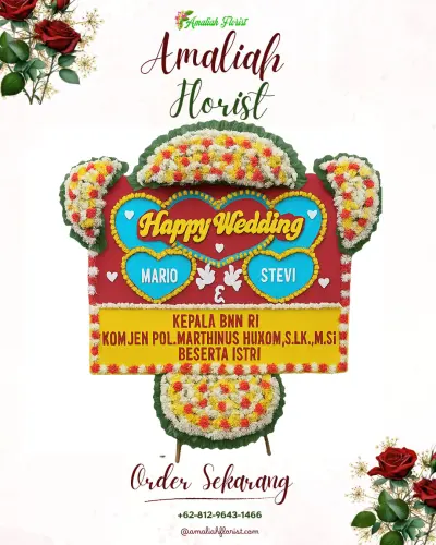 Karangan Papan Bunga Pernikahan di Surodadi